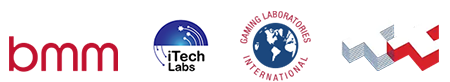Logos of Certification Labs include: BMM, iTech Labs, Gaming Laboratories International, and Technical Systems Testing.
