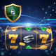 A hyper-realistic digital rendering of a secure online casino interface featuring a vibrant slot machine with spinning reels, symbolizing 918Kiss reliability and Pirate777's Trust Vault.