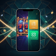 A split-screen mobile interface comparing Touch 'n Go eWallet and DuitNow payment methods for online slot gaming, highlighting fast and secure transactions.
